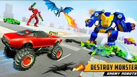 US Flying Dragon Robot Police Robot Car Transformation#temugamer