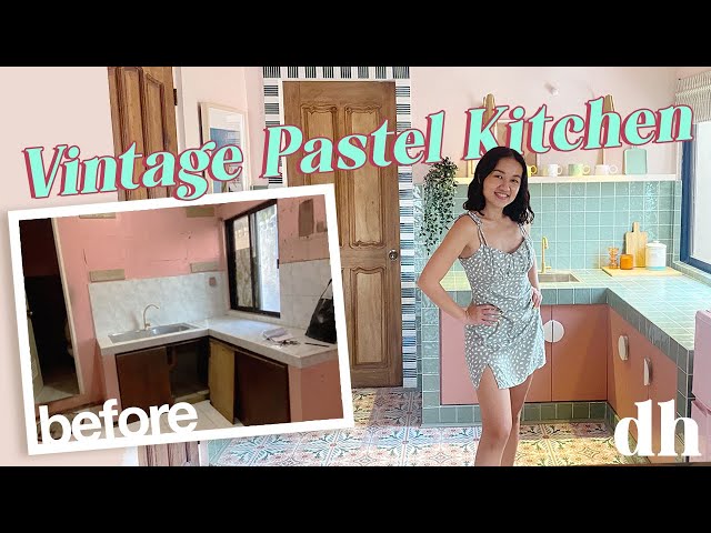 Apartment Kitchen *EXTREME* Makeover!!!✨ // My Dream Vintage Kitchen💕 Dollhaus EP2 // by Elle Uy class=