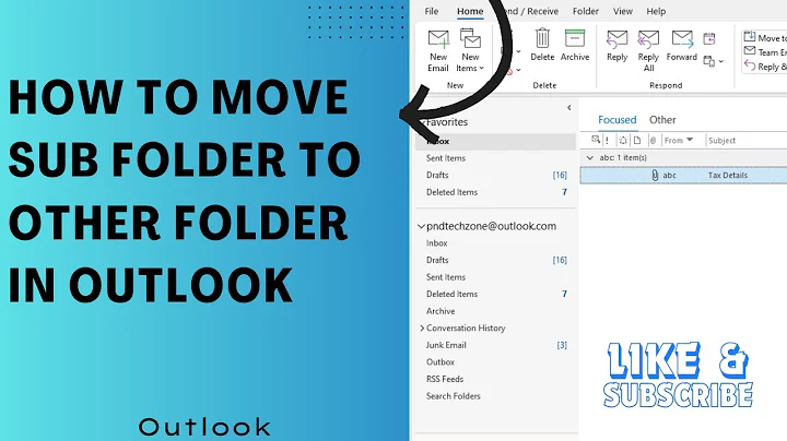 How to move sub folder to other folder in outlook