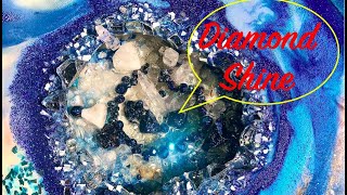 How to make a blue sapphire 3 steps 3D geode resin art #22