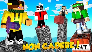 SFIDO I MIEI AMICI IN UN PILASTRO DI BEDROCK su MINECRAFT!