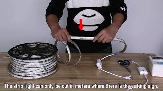 How to Cut and Connect LED Strip Light كيفية قطع وتوصيل شريط الليد السيليكون