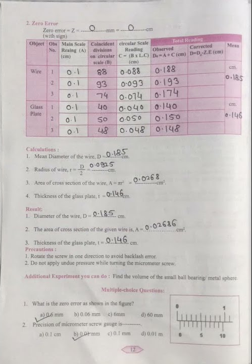 11-th-class-physics-practical-experiment-2-use-of-micrometre-screw