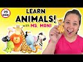 Learn animals with ms moni  toddler music  teach animal songs for toddlers  kids learning
