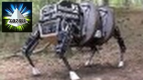 DARPA 🛸 Legged Squad LS3 Quadruped Robot Mule Follows Tight 👽 Robot Running