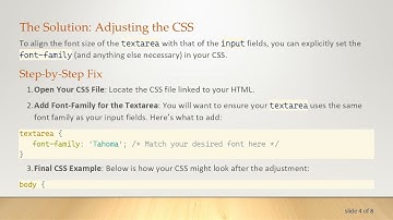 How to Make Your textarea Match the Font Size of input Fields