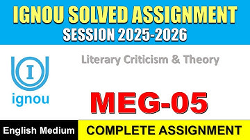 IGNOU MEG 05 Solved Assignment 2025-26 | English Medium | Download PDF | IGNOU Students Portal