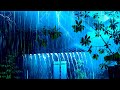 Very Heavy Rain on a Roof to Sleep Immediately with Powerful Thunder Sounds Deep in the Forest