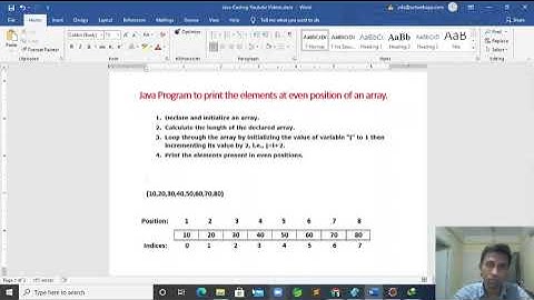 Java Program to print the elements at even position of an array