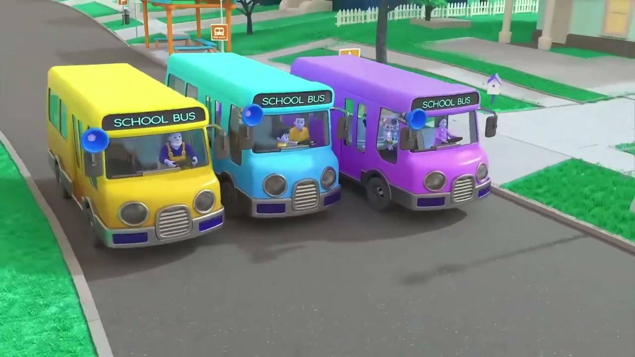 3 School Buses/Nursery Song/The Signal On The Bus Go Blink Blink /Sponsored By Klasky Csupo Effects