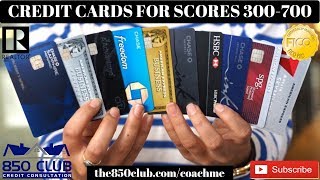 Credit Card Levels For Scores 300 - 700: Capital One, MyFICO, Ultra, Bankruptcy, Amex, Business