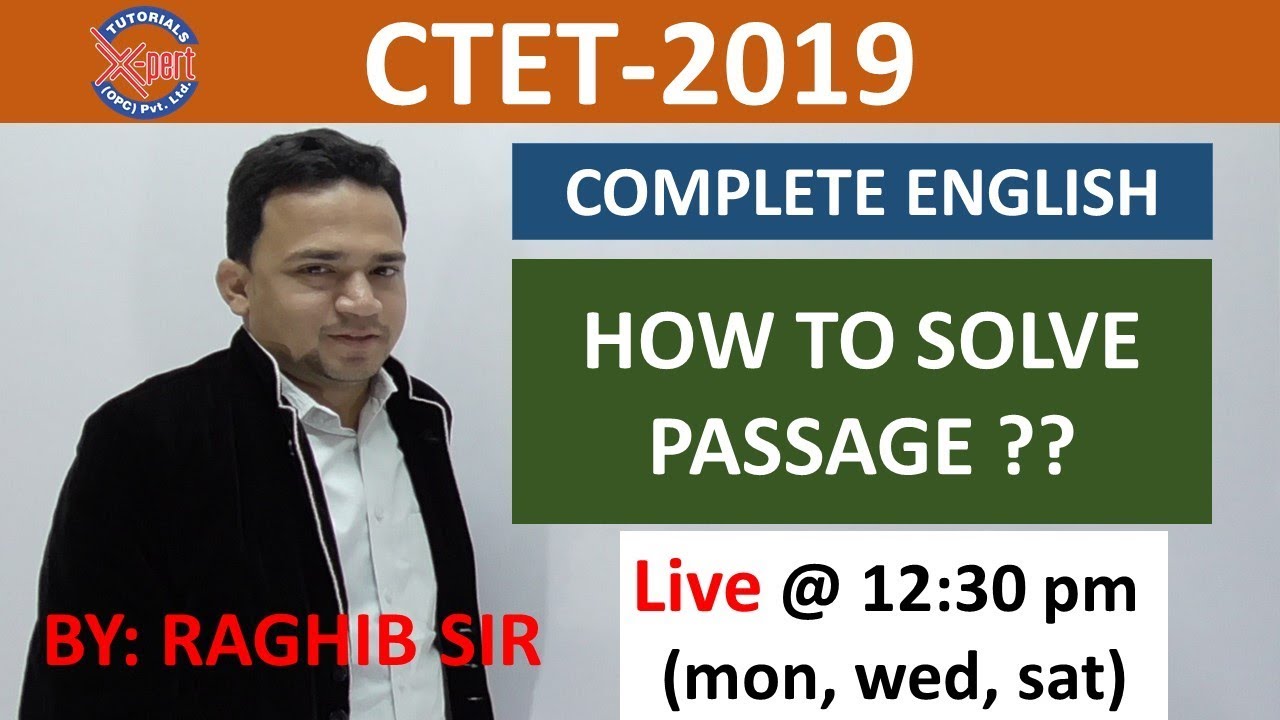 HOW TO SOLVE PASSAGE FOR CTET EXAM - YouTube