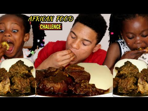 ASMR FUFU AND BITTER LEAF SOUP + ASSORTED MEAT | SPEED EATING CHALLENGE| FUFU MUKBANG | AFRICAN FOOD
