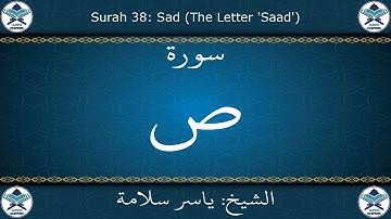 القرآن الكريم بصوت ياسر سلامة - سورة ص