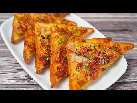 Easy Pizza Toast | Easy Bread Pizza recipe without oven