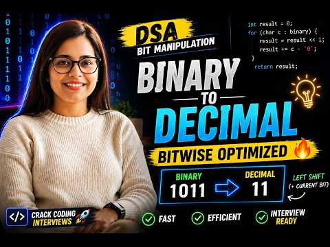 DSA Binary to Decimal in 1 Trick 🔥 (Bitwise Magic You MUST Know!) #dsa #javascript #bitmanipulation