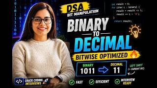 DSA Binary to Decimal in 1 Trick 🔥 (Bitwise Magic You MUST Know!) #dsa #javascript #bitmanipulation