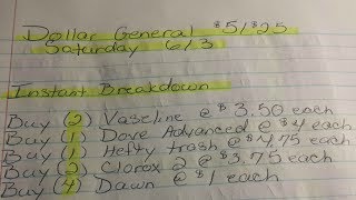 Dollar General Breakdowns for 6/3.  $5/$25 Digital Coupon
