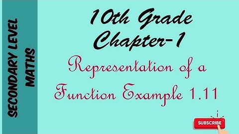 Grade-10| Chapter-1| Representation of a Function| Example 1.11| How to represent a function