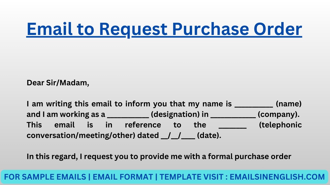 Email to Request Purchase Order - Sample Email to Request Purchase ...