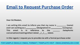 Full Email to Request Purchase Order - Sample Email to Request Purchase Order Update