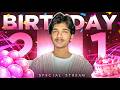 MY 21st BIRTHDAY 🥳🎂 | ₹10K GIVEAWAY 💸 LIVE 🔴 | FREE FIRE TELUGU #dfg #freefire