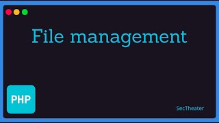 [PHP 7.4 basics in Arabic #13] - File Management Functions