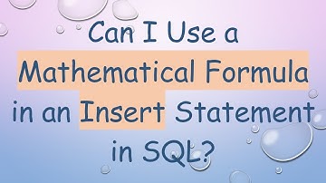 Can I Use a Mathematical Formula in an Insert Statement in SQL?