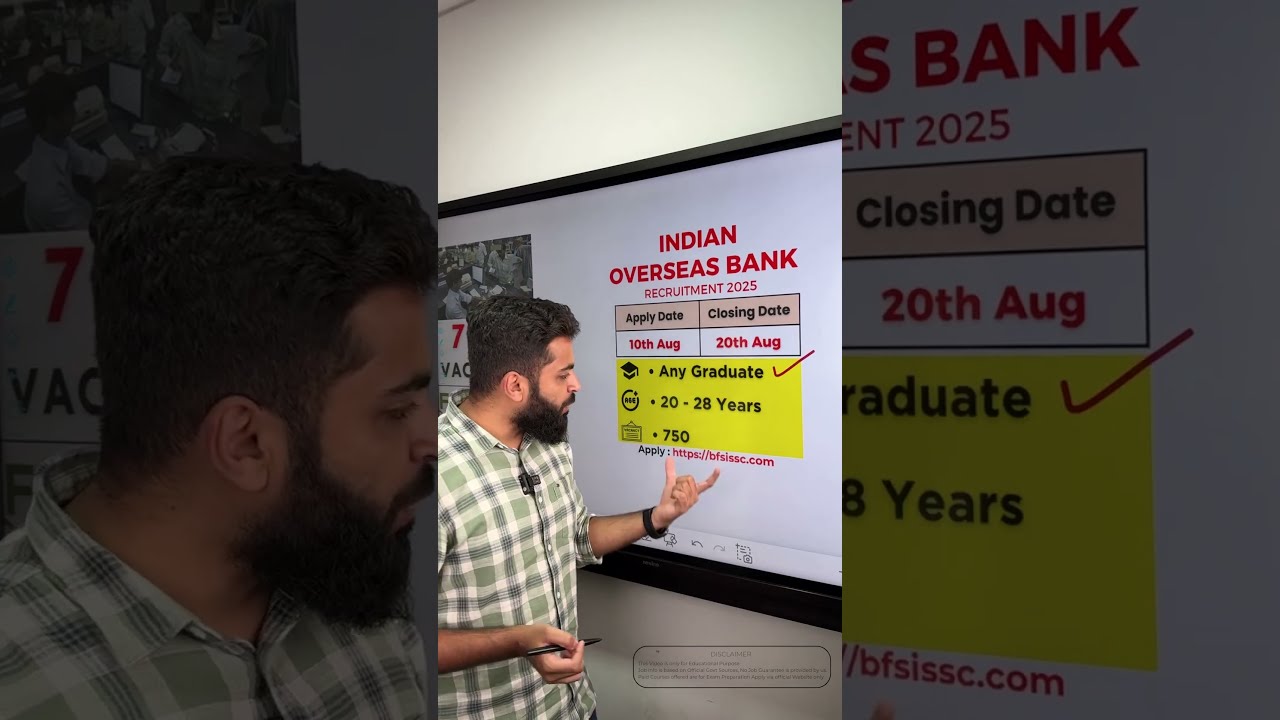 LATEST GOVERNMENT JOB RECRUITMENT 2025 INDIAN OVERSEAS BANK AUGUST NEW GOVT