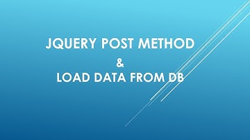 load data from db using JQuery post method
