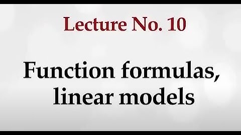 Function Formulas, Linear Models #swayamprabha #CH38SP