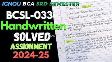 BCSL-033 HANDWRITTEN Solved Assignment Jan 2025 | IGNOU BCA 3rd Semester Handwritten Assignment 2025