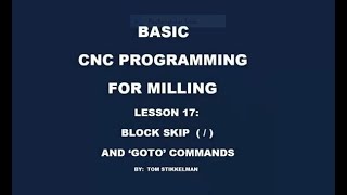 HOW TO USE A BLOCK SKIP AND GOTO COMMANDS
