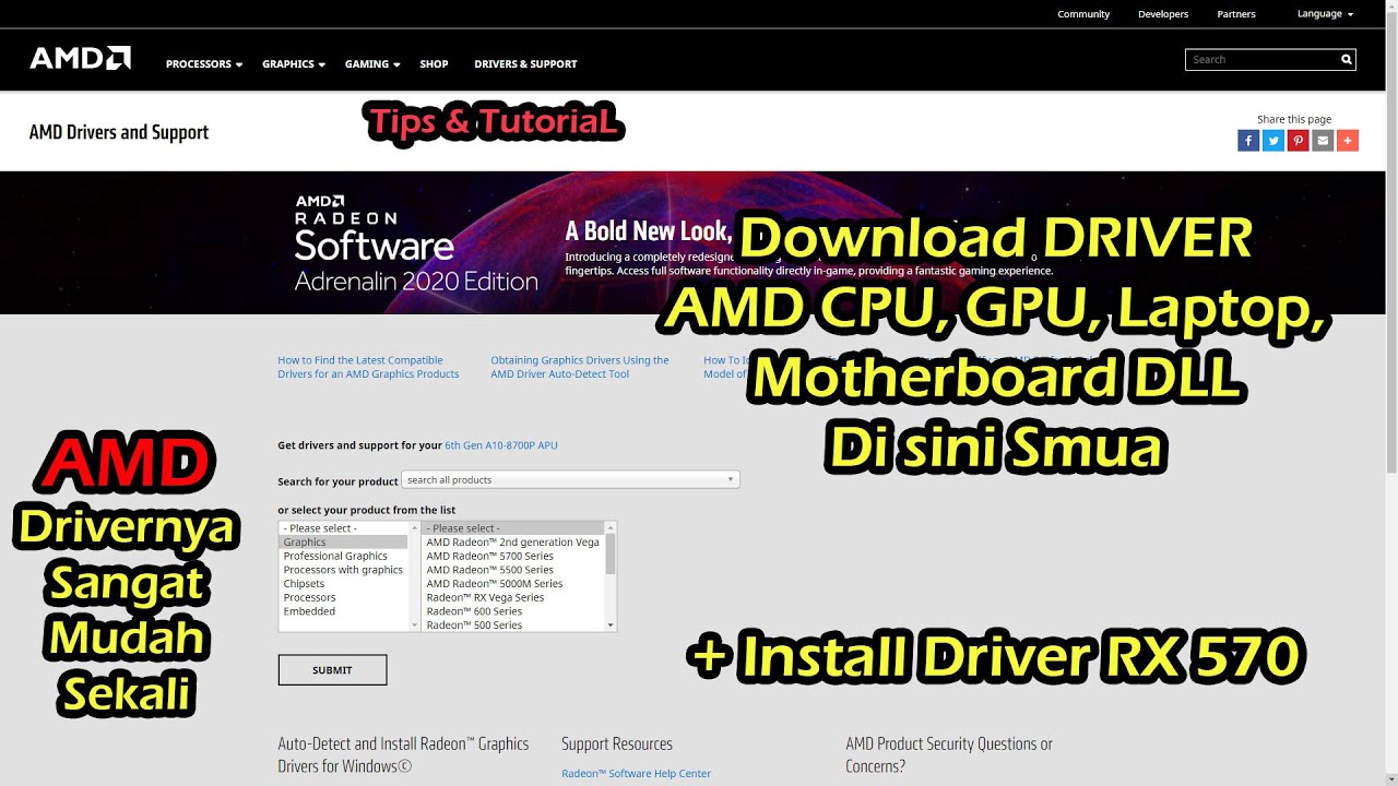 Download and Install Driver AMD GPU CPU Chipset Motherboard Laptop DLL