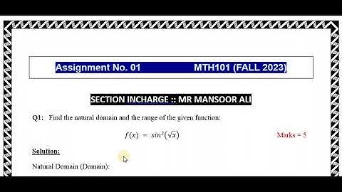 Mth101 assignment 1 solution fall 2023||Mr Mansoor Ali||Assignment 1 solution of mth101