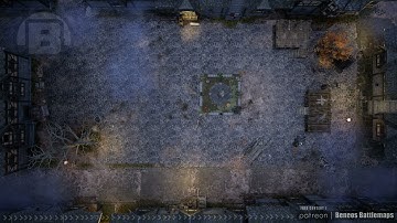 Modular Village Town Square (Horror Version) | Battlemap Demo | Beneos Animated Tabletop RPG Videos