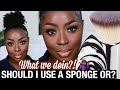 APPLYING FOUNDATION WITH A BRUSH VS. SPONGE - BEGINNER FRIENDLY TALK THROUGH | Mena Adubea