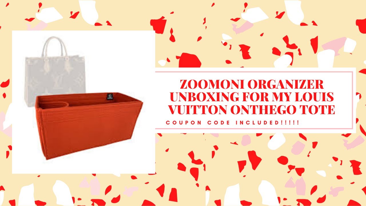 ZOOMONI ORGANIZER FOR MY LOUIS VUITTON ONTHEGO TOTE W/COUPON CODE!! - YouTube