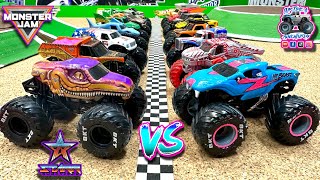 Toy Diecast Monster Truck Racing Tournament | Mr. Beast \& Starr Creations MonsterJam Monster Trucks