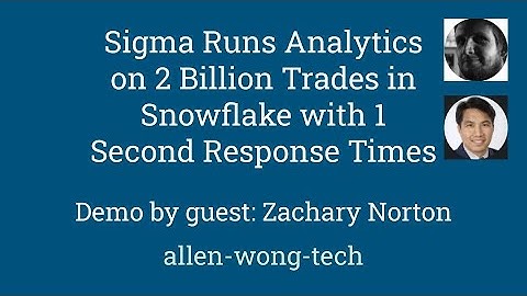Sigma Runs Analytics on 2 Billion Trades in Snowflake with 1 Second Response Times