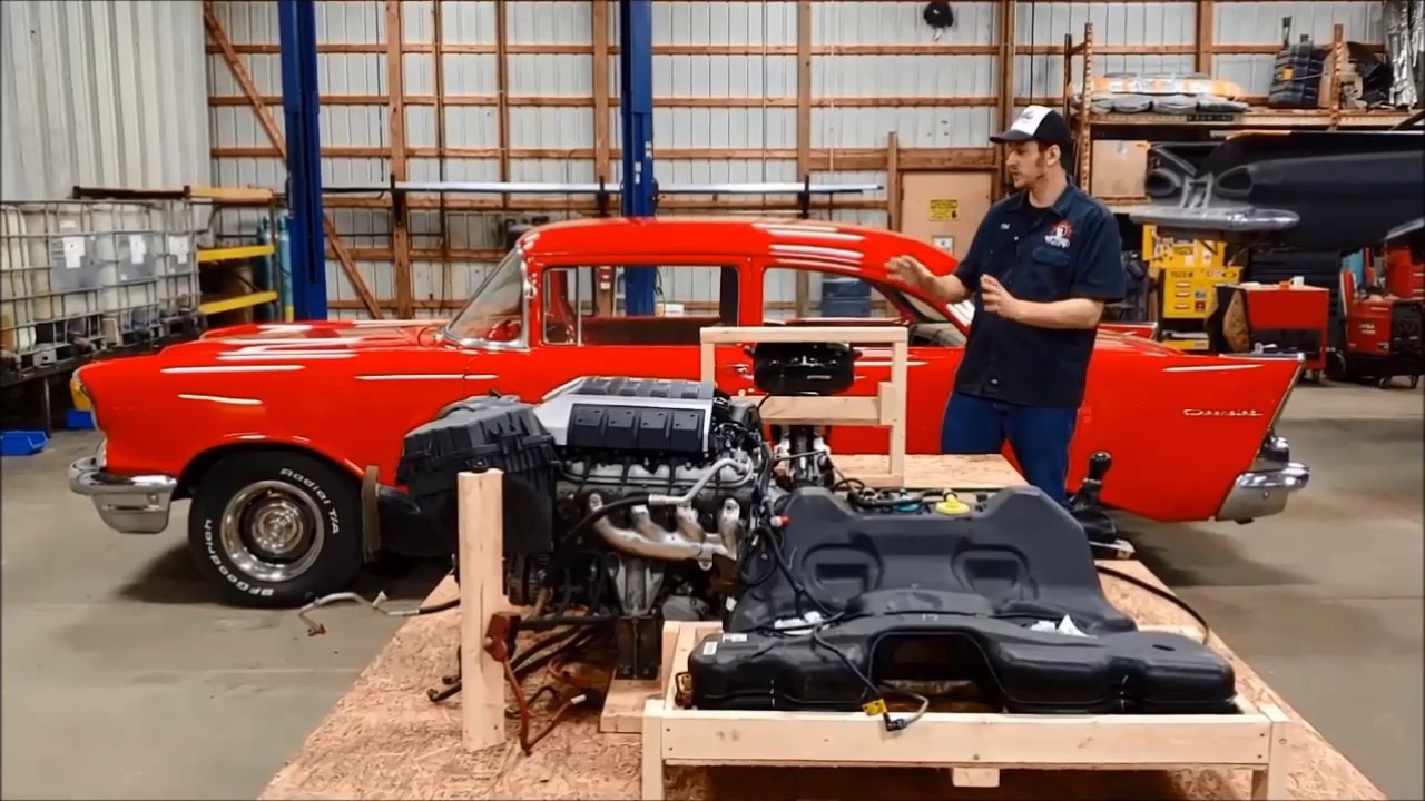 1957 Chevy LS3 Manual Swap - YouTube