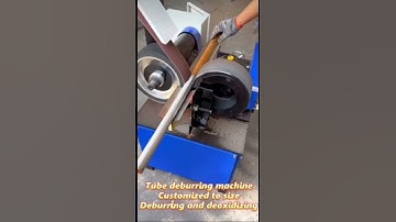 The tube deburring machine expertly cleans and polishes metal pipes! ##machine #metal #satisfying