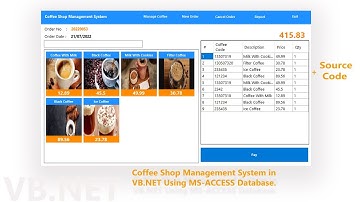 Coffee Shop Management System Project In VB Net Using Access database | Free Source Code