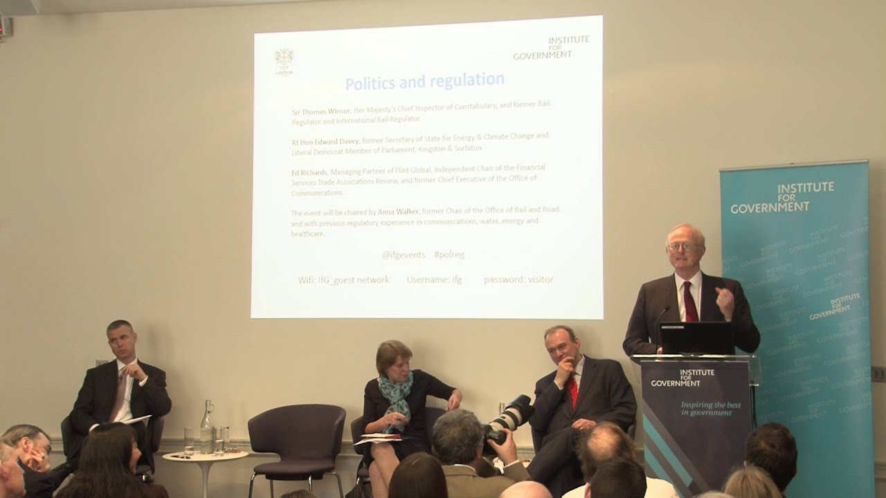 Sir Thomas Winsor Speaking At The Politics And Regulation Event