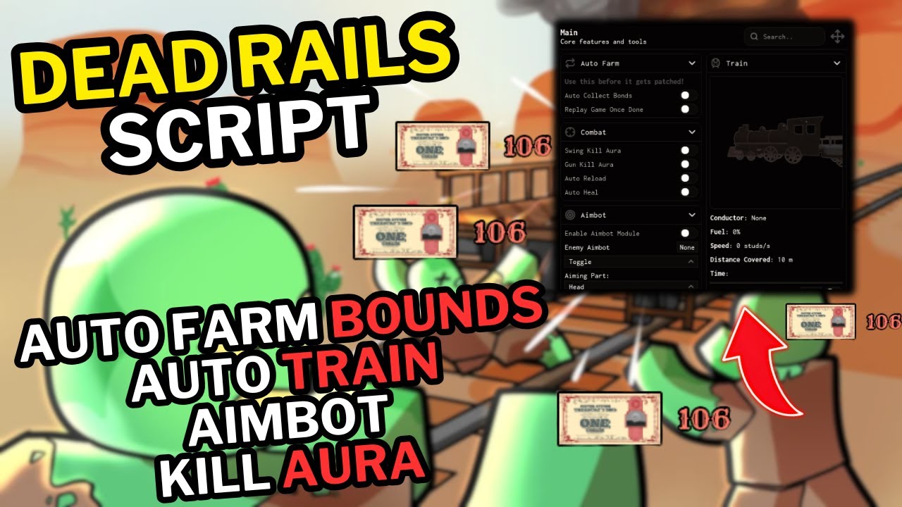Скрипт Dead Rails | Автоматическая ферма границ, ферма границ AFK, автопоезд, аимбот, Kill Aura |...
