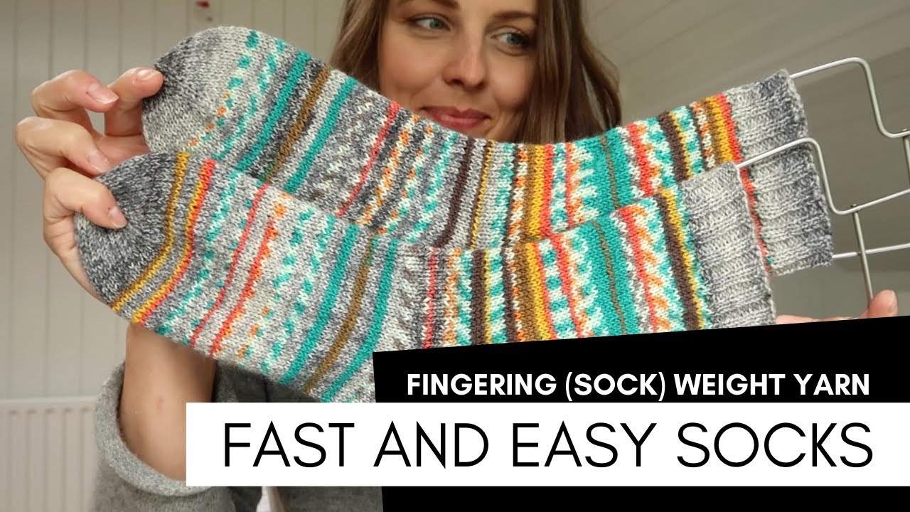 Fast and Easy Socks in Fingering Weight yarn - how to count rounds rows in  knitting by knittingILove 