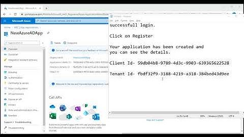 Register an app on Microsoft Azure AD and get Client ID, Tenant Id and the Client Secret