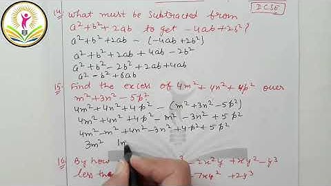 Class 7th ICSE | Selina Math | Ch-13 Fundamental Concepts of Algebra Ex:13(B) Q: 11 to 18