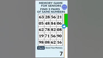 Senior Memory Game: Match the Numbers and Stay Sharp! #braintraining