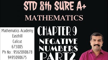 STD, 8 CHAPTER 9 NEGATIVE NUMBERS PART2